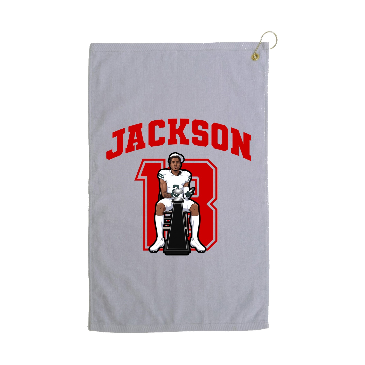 Golf Towel — Number in Grey