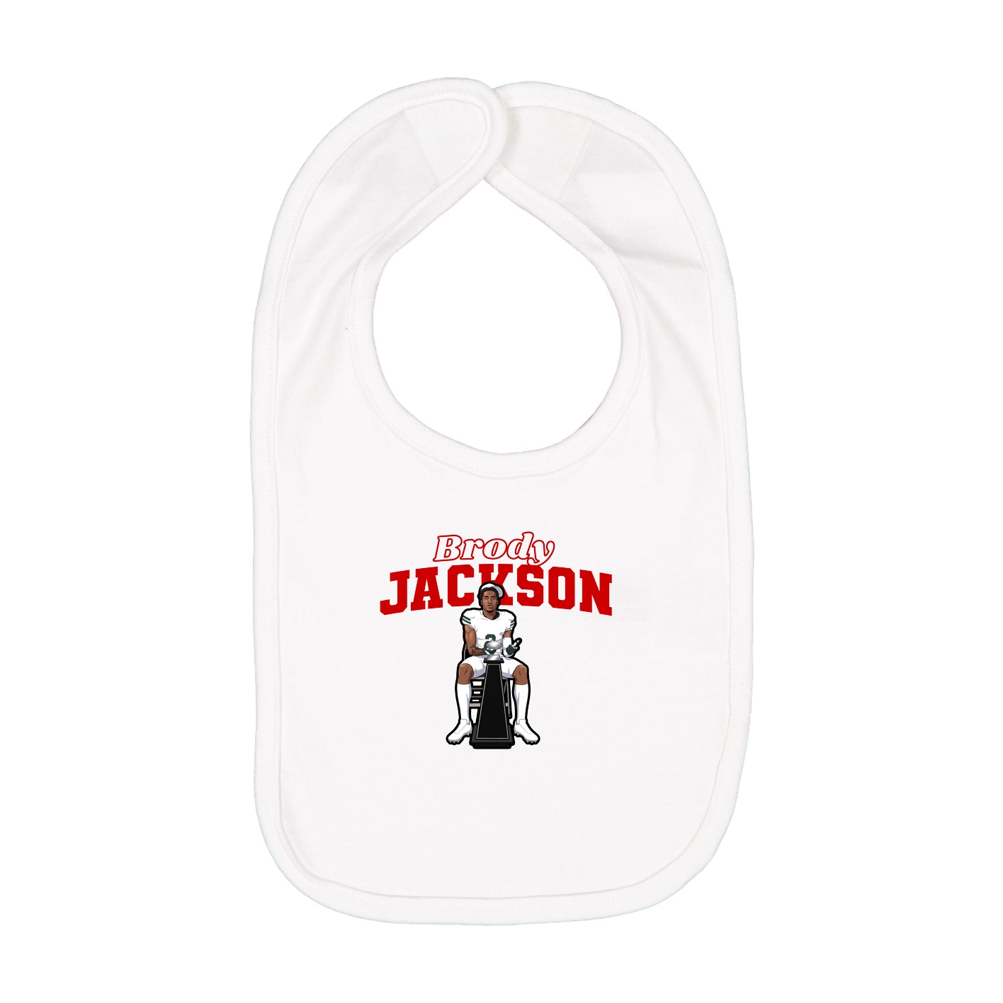 Infant Bib — Name Arch in White