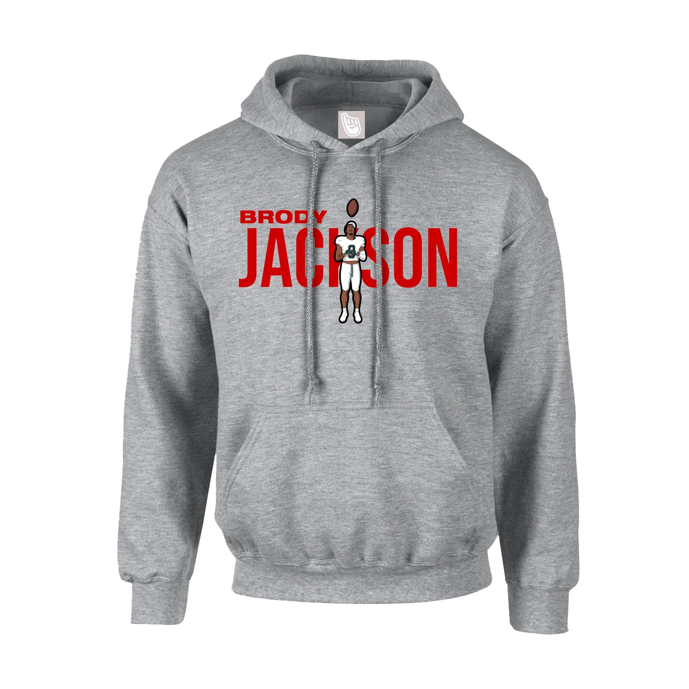 Youth Hoodie — Player Name in Grey