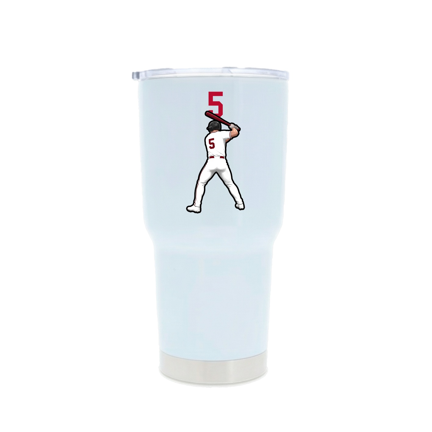 30oz Stainless Steel Tumbler — Number Top in White