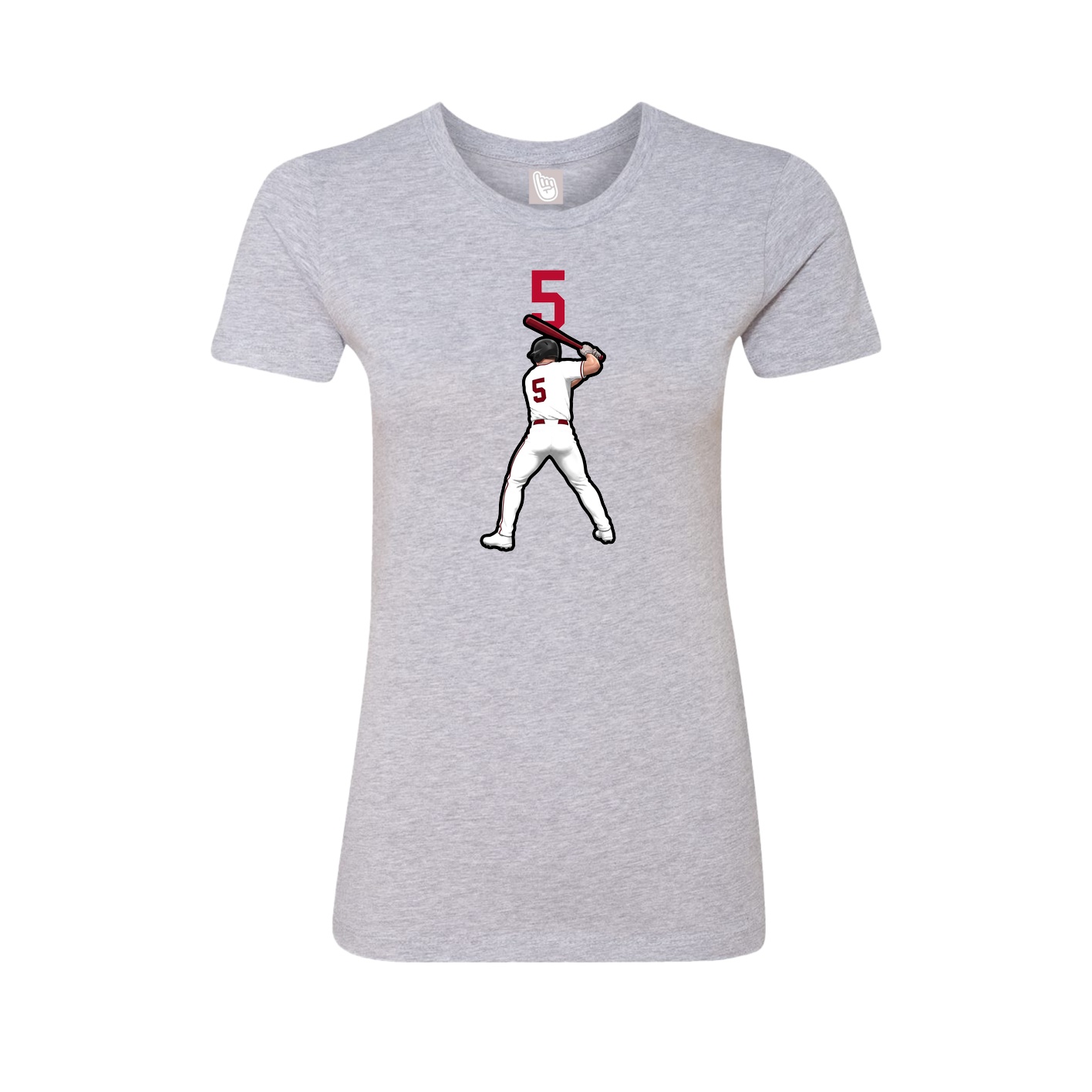 Fitted Women's Tee — Number Top in Grey
