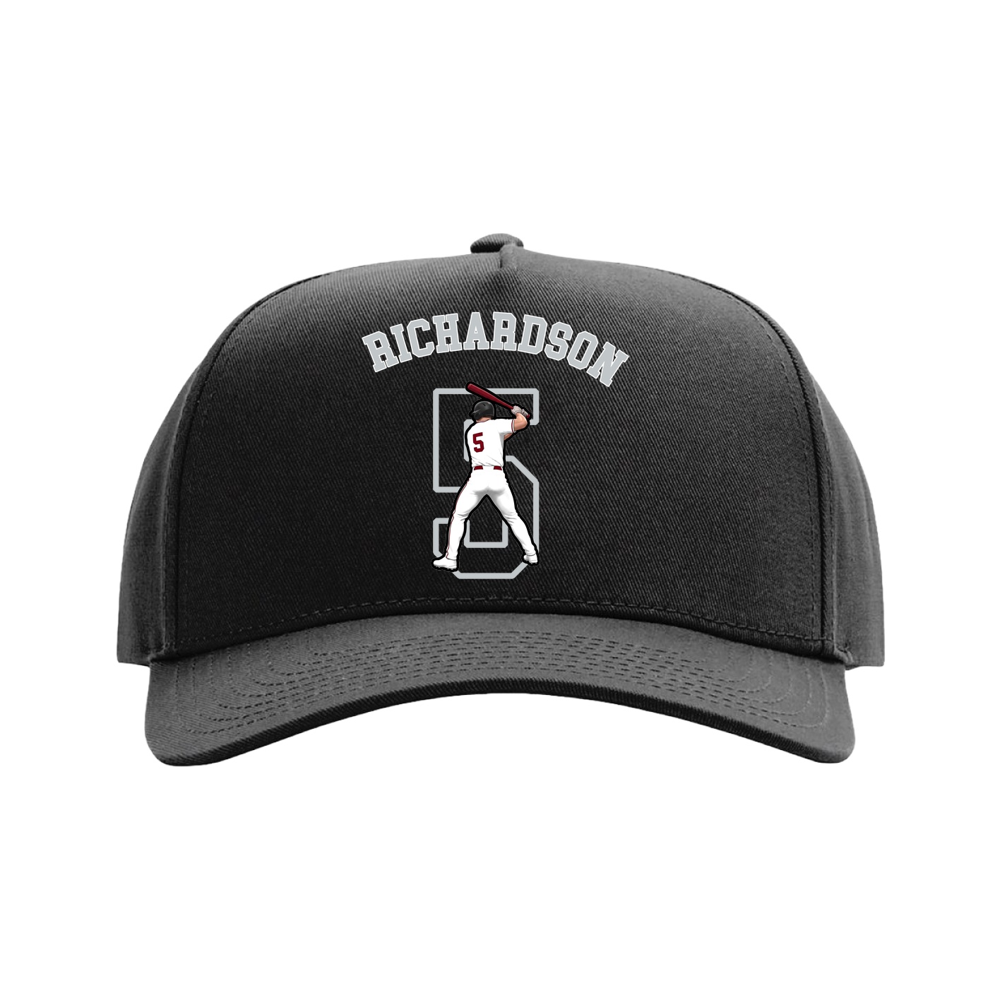 Full Fabric Five-Panel Champ Cap — Shirsey Arch in Black