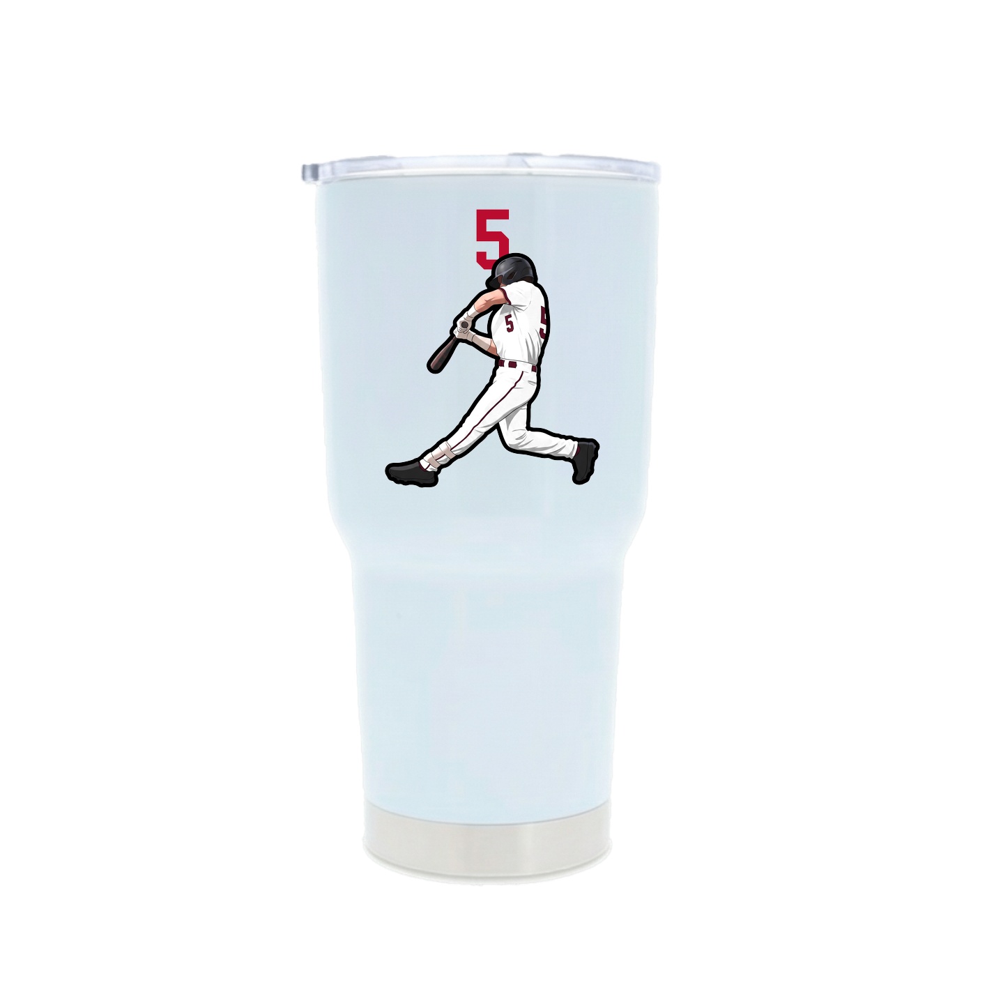 30oz Stainless Steel Tumbler — Number Top in White