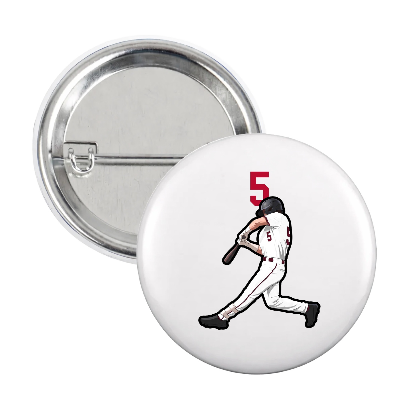 Game Day Button — Number Top in White