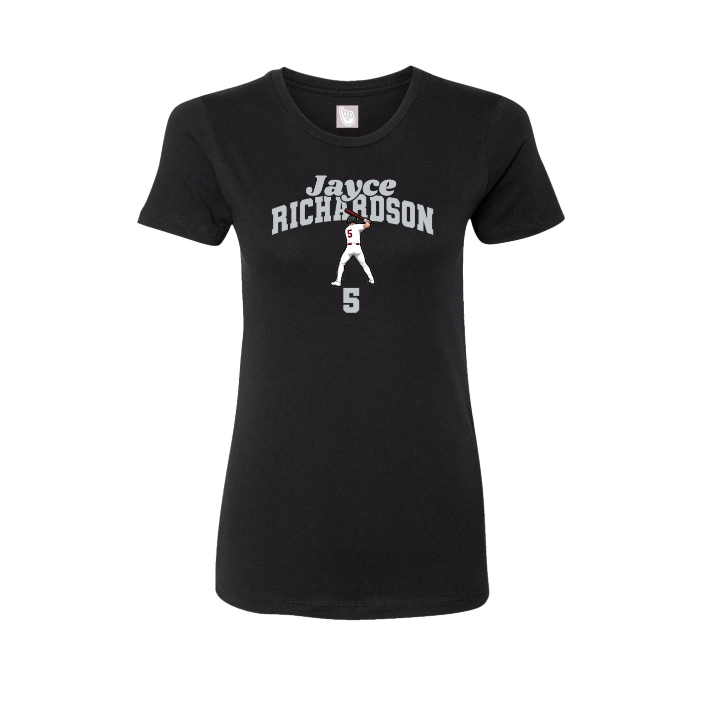 Fitted Women's Tee — Signature Arch in Black