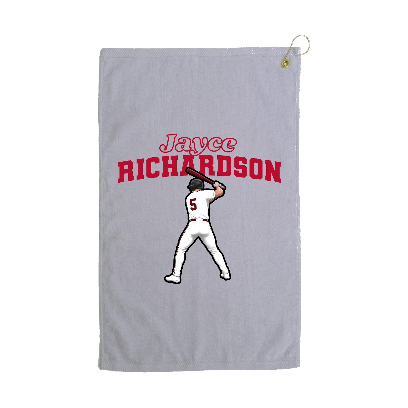 Golf Towel — Name Arch in Grey