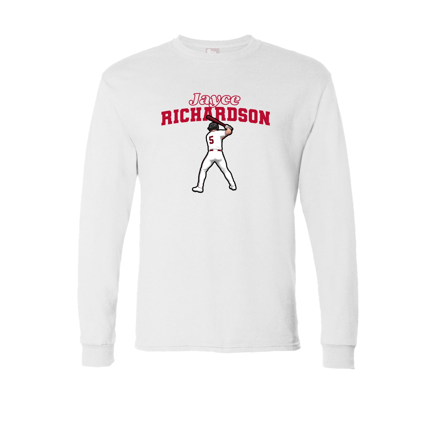 Long Sleeve Tee — Name Arch in White