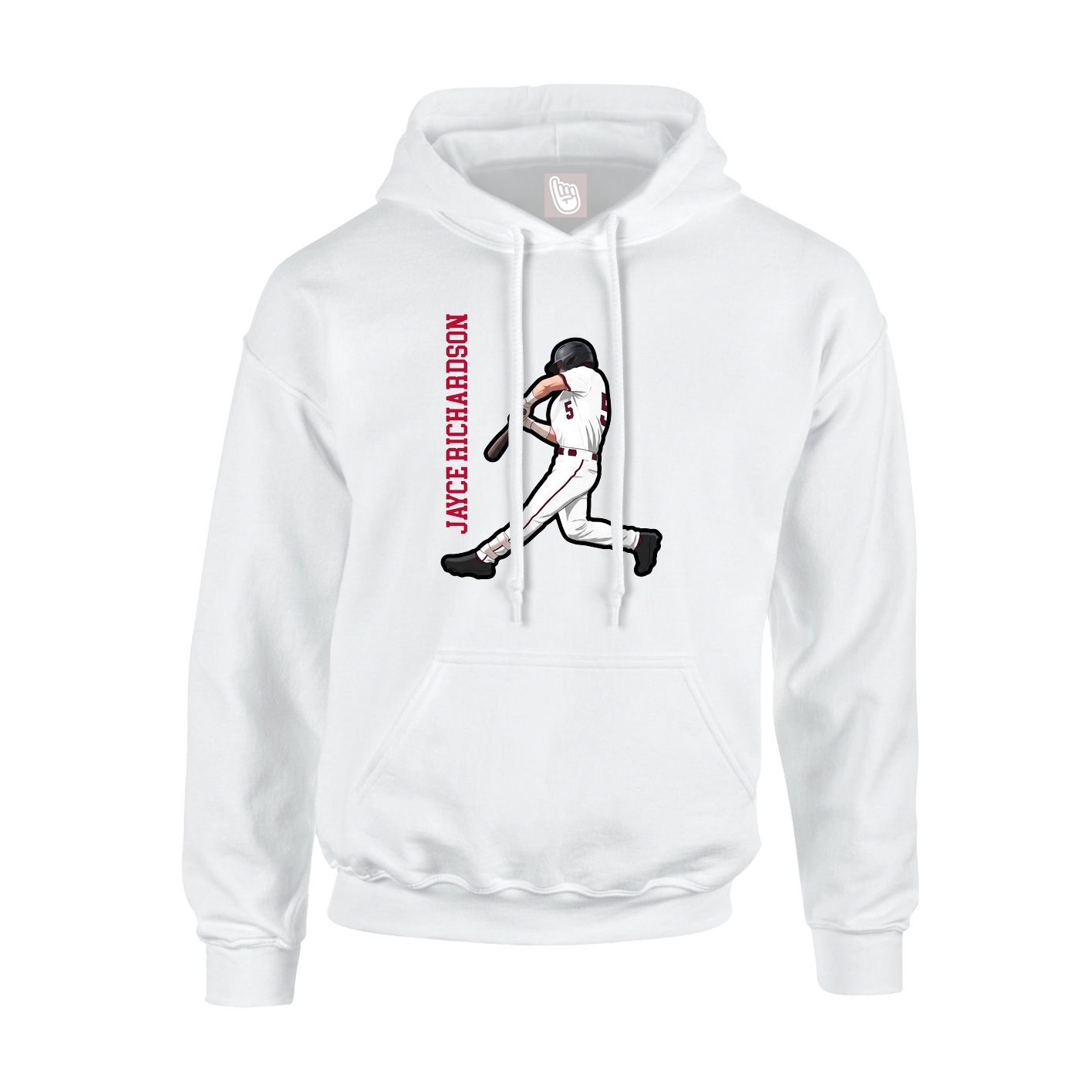 Hoodie — Name Vertical in White