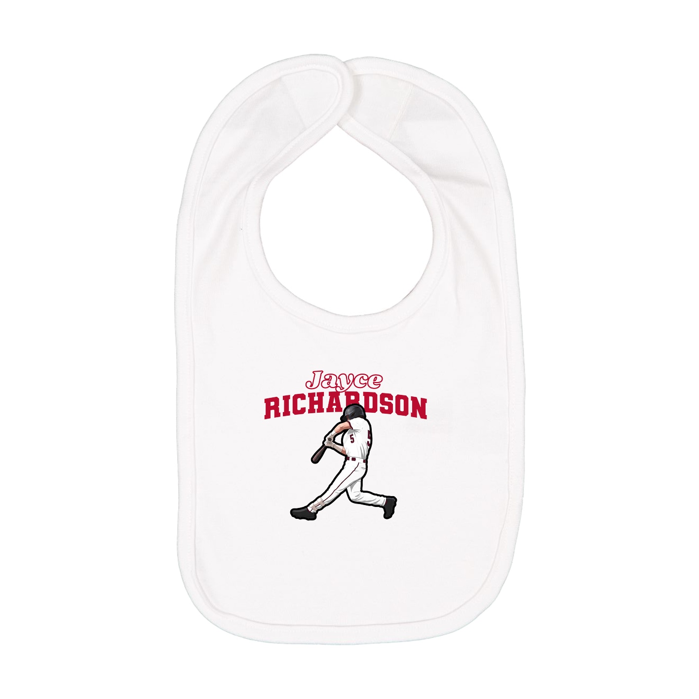Infant Bib — Name Arch in White