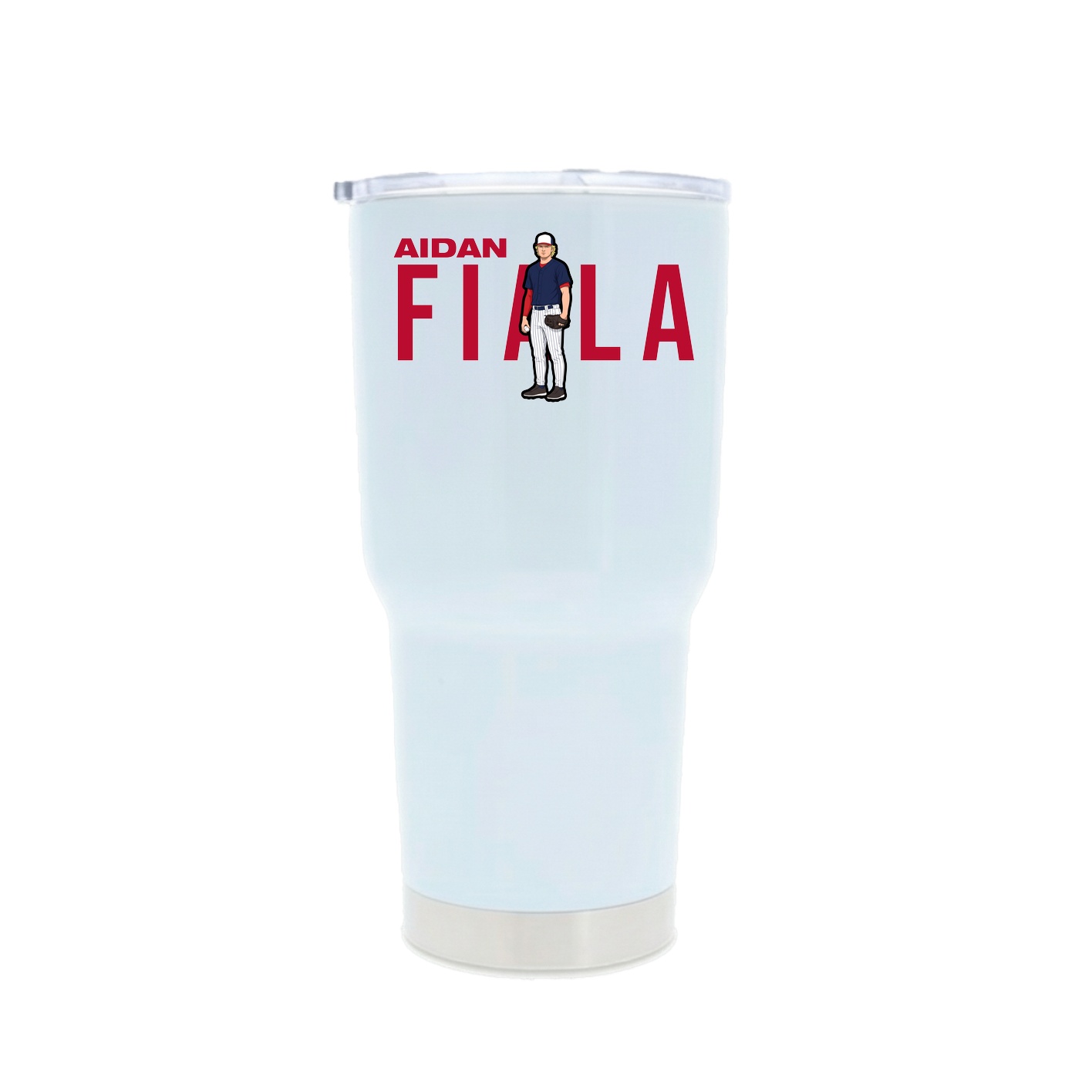 30oz Stainless Steel Tumbler — Player Name in White