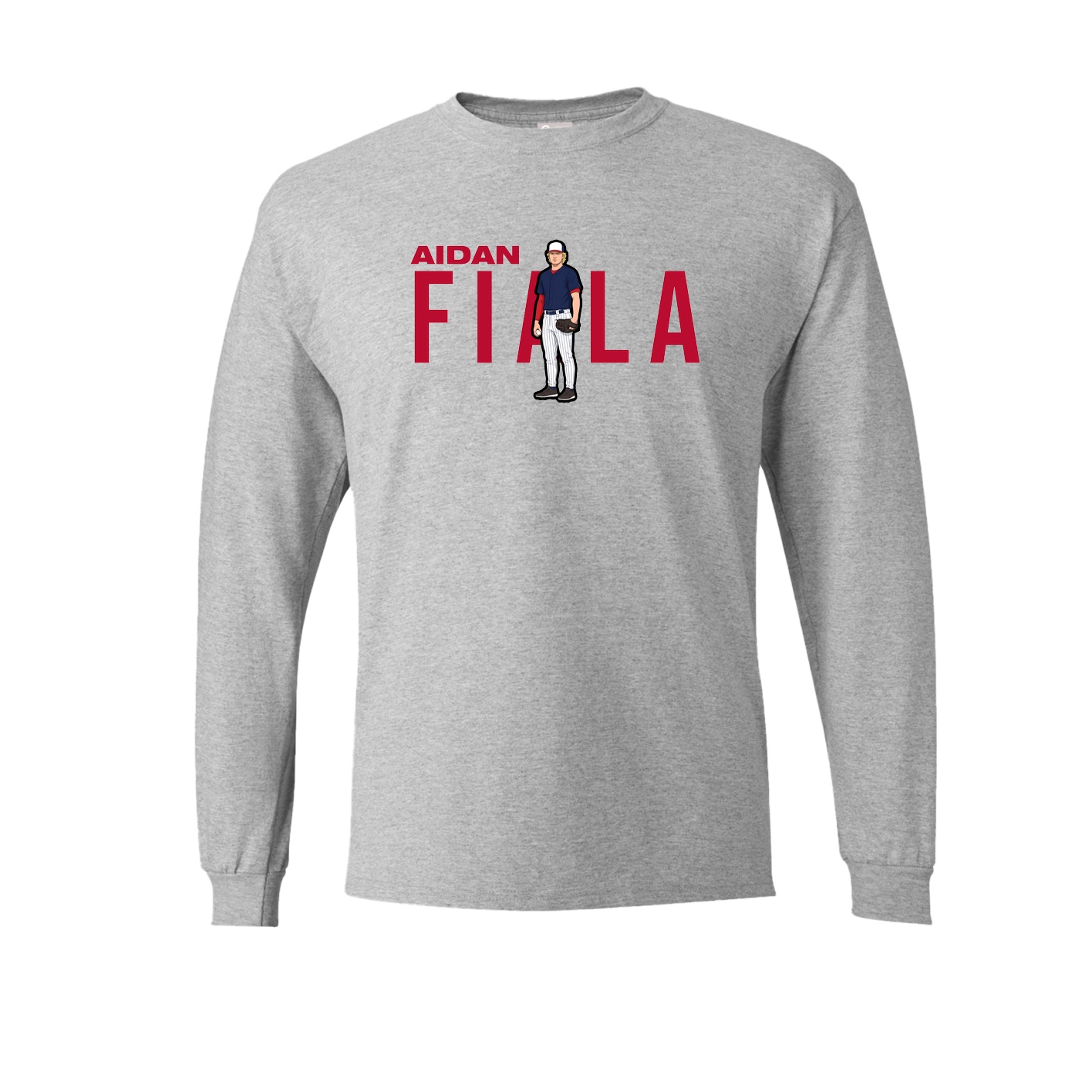 Long Sleeve Tee — Player Name in Grey