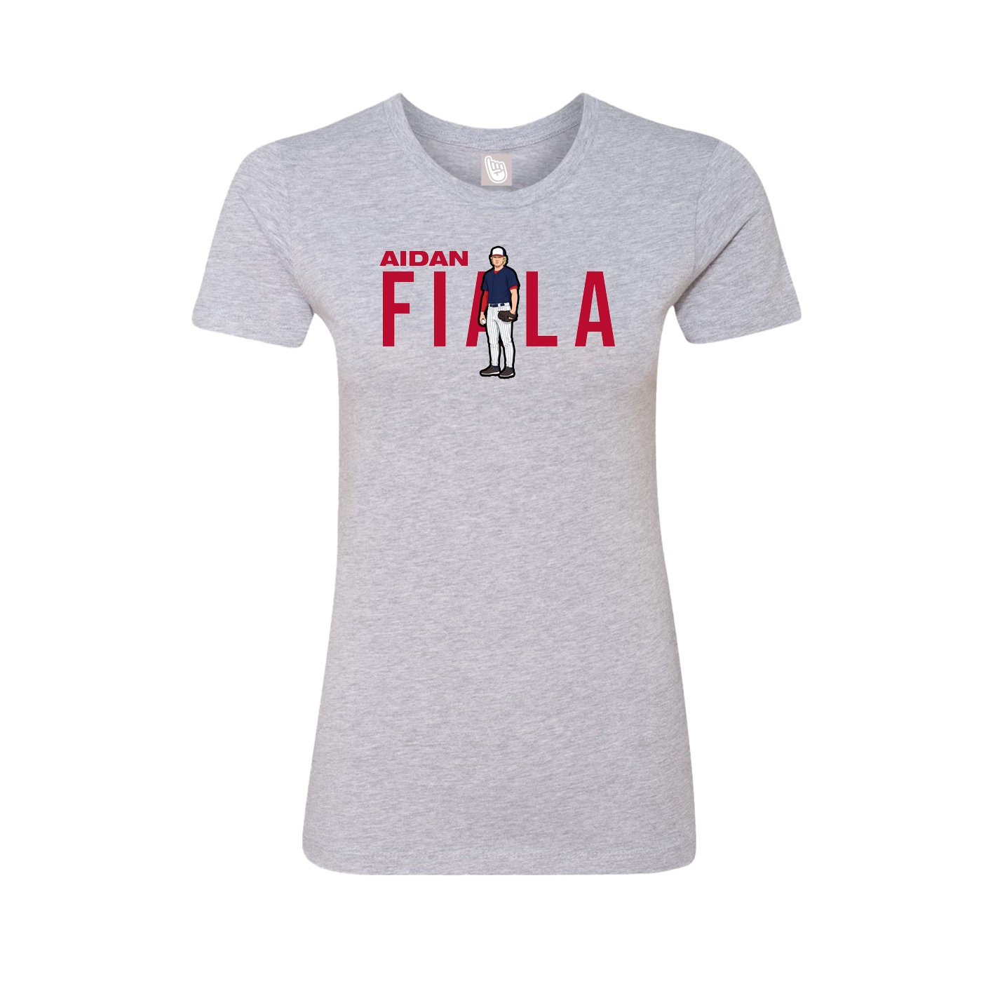 Fitted Women's Tee — Player Name in Grey