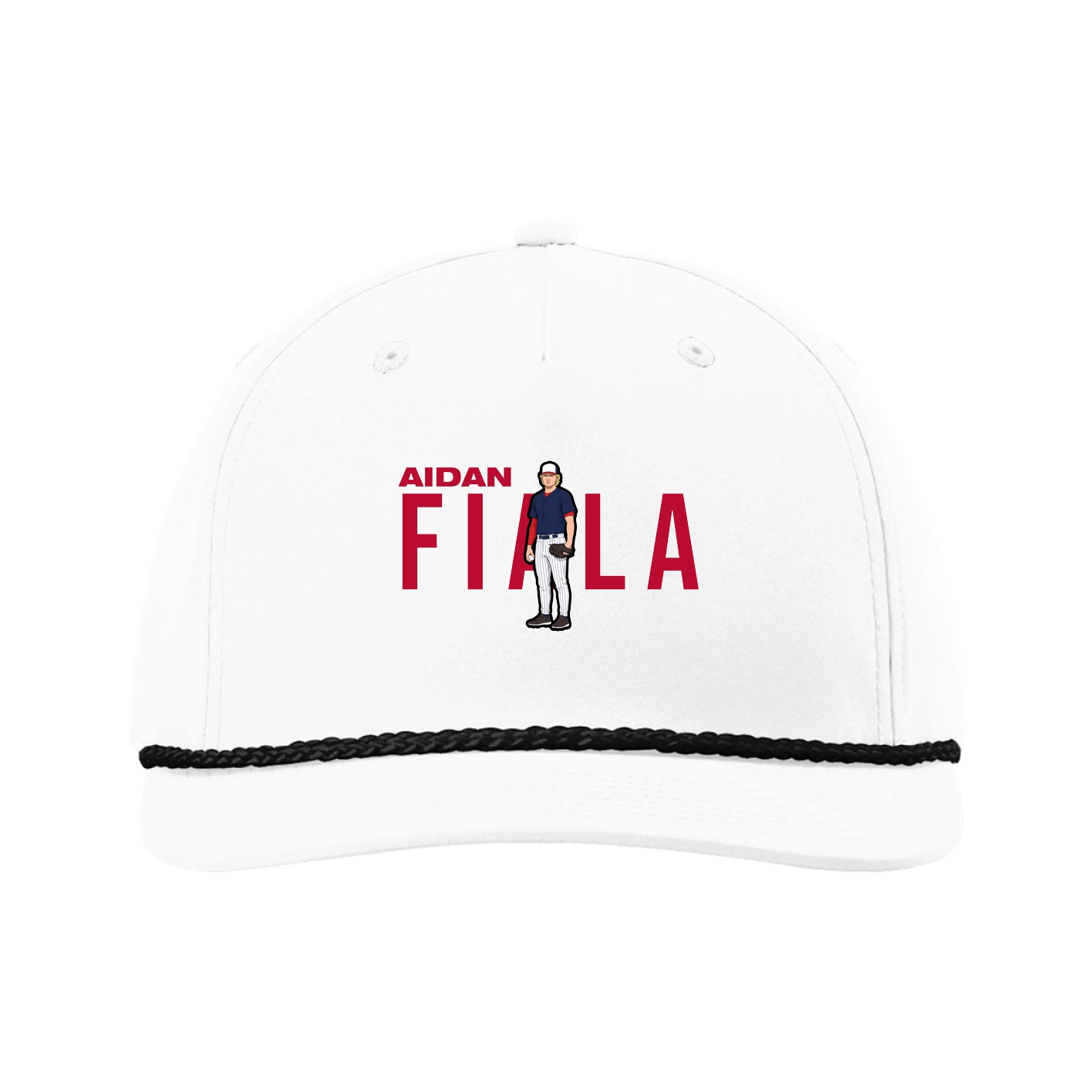 Five-Panel Classic Rope Cap — Player Name in White