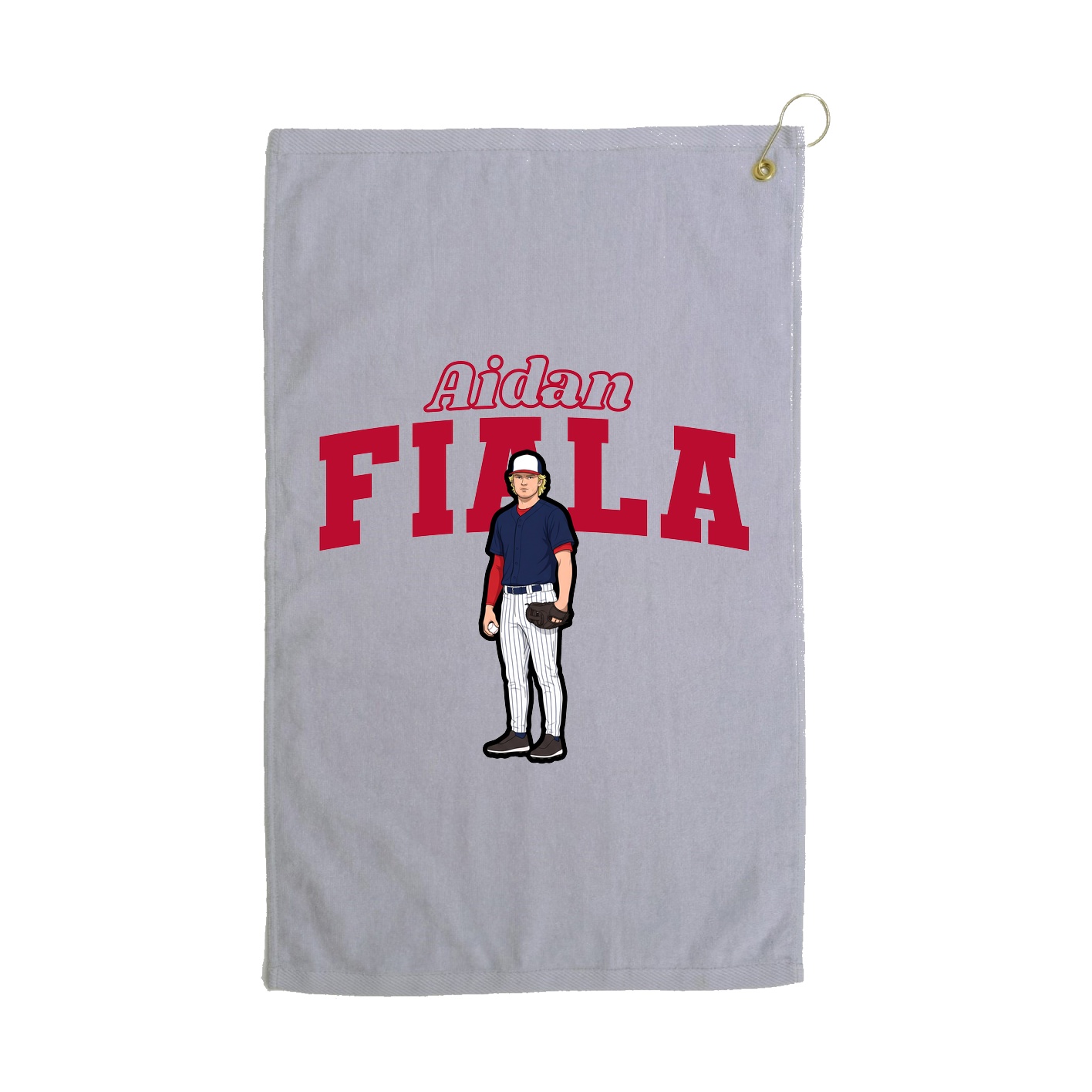 Golf Towel — Name Arch in Grey