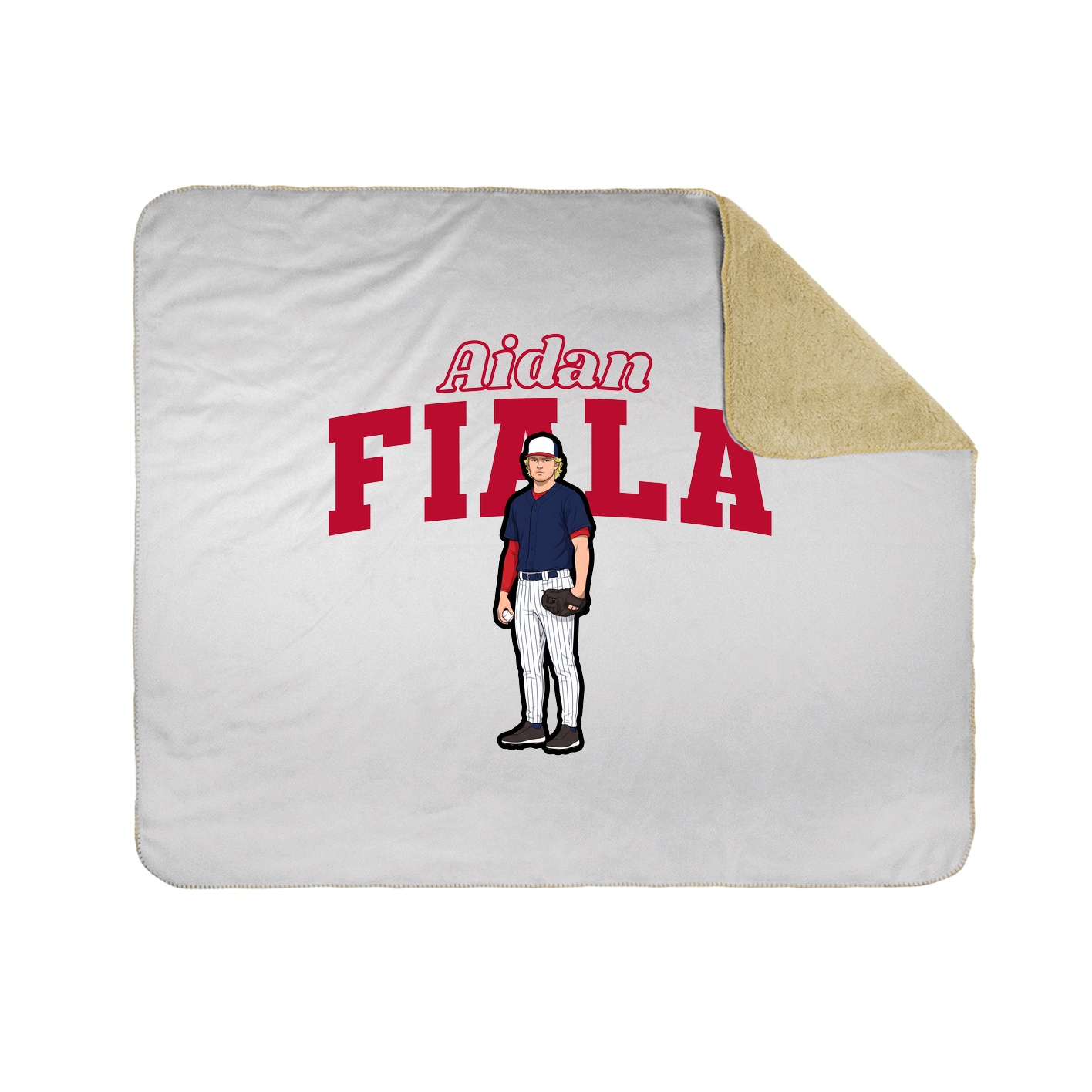 Throw Blanket — Name Arch in White
