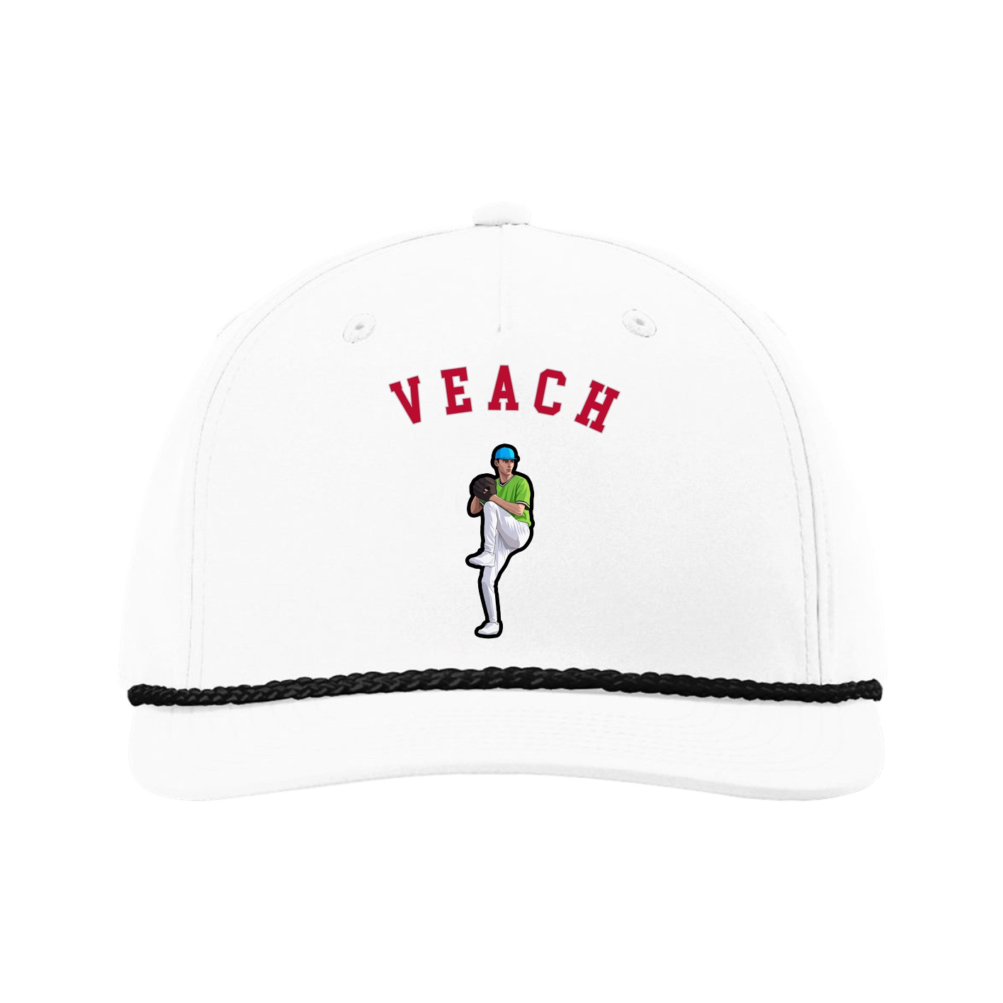 Five-Panel Classic Rope Cap — Shirsey Arch in White