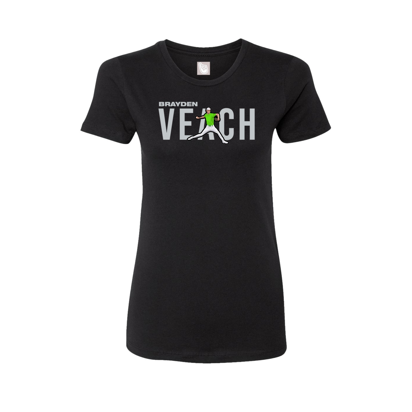 Fitted Women's Tee — Player Name in Black