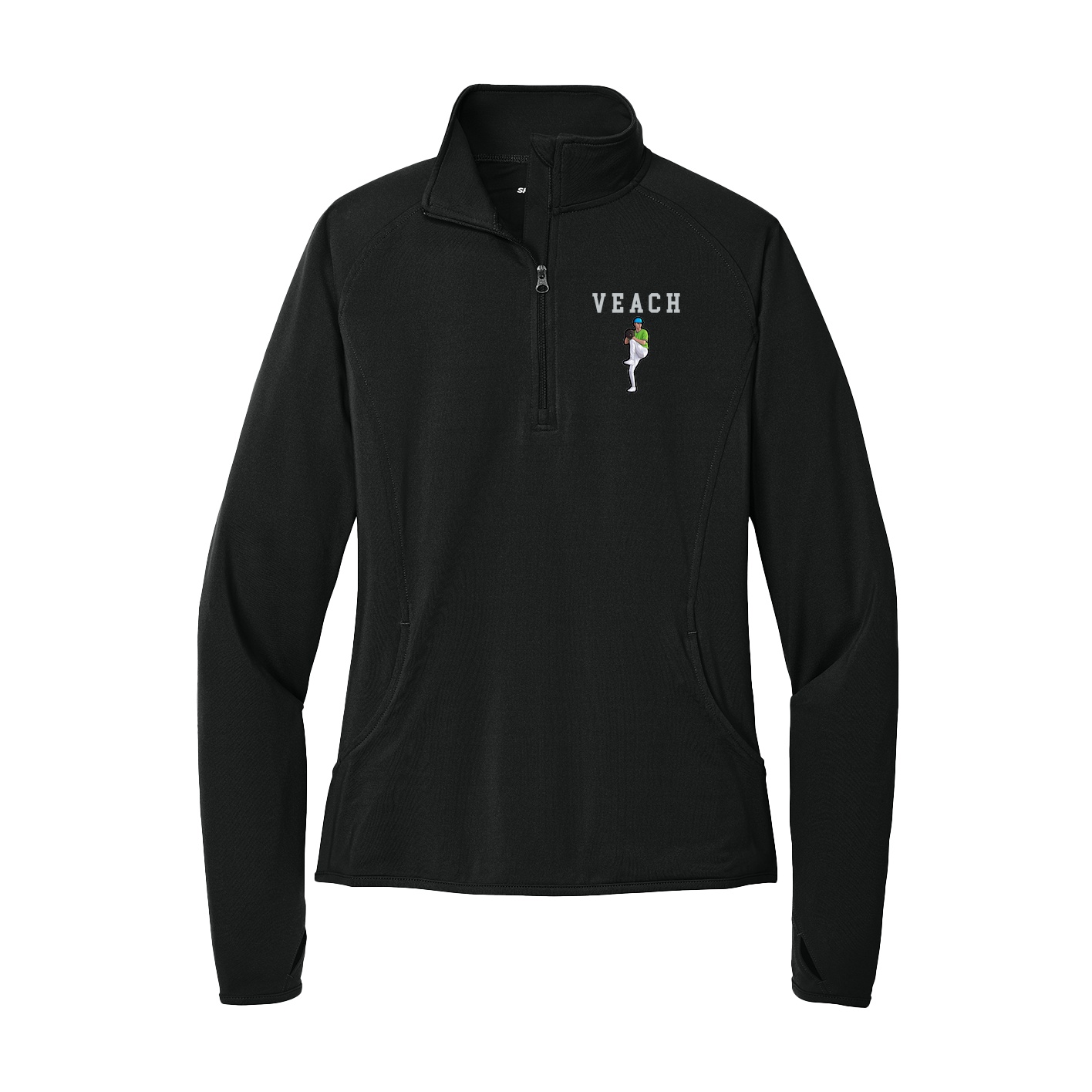Women's Q-Zip Pullover — Shirsey in Black