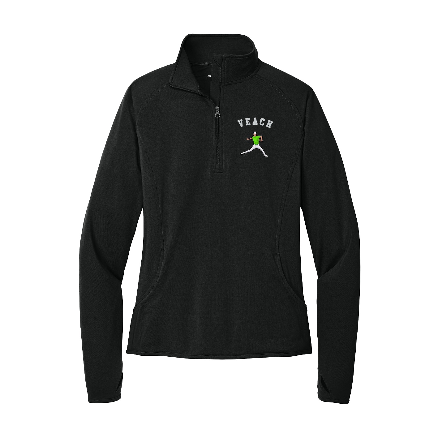 Women's Q-Zip Pullover — Shirsey Arch in Black