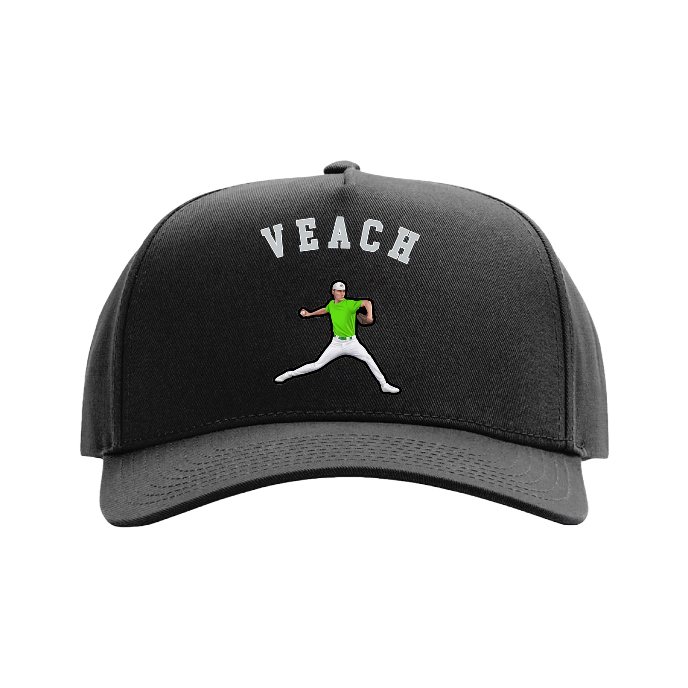 Full Fabric Five-Panel Champ Cap — Shirsey Arch in Black