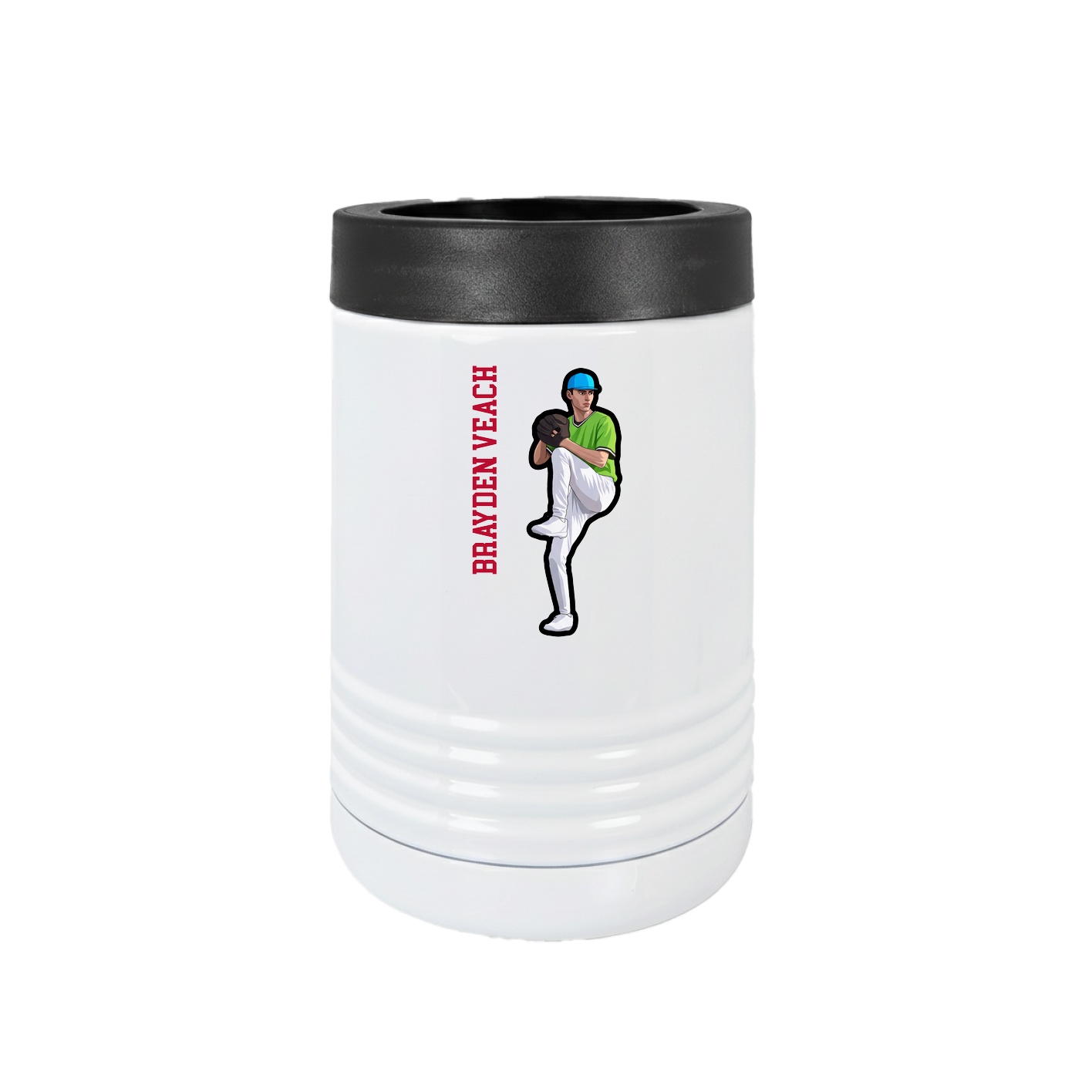 Beverage Holder — Name Vertical in White