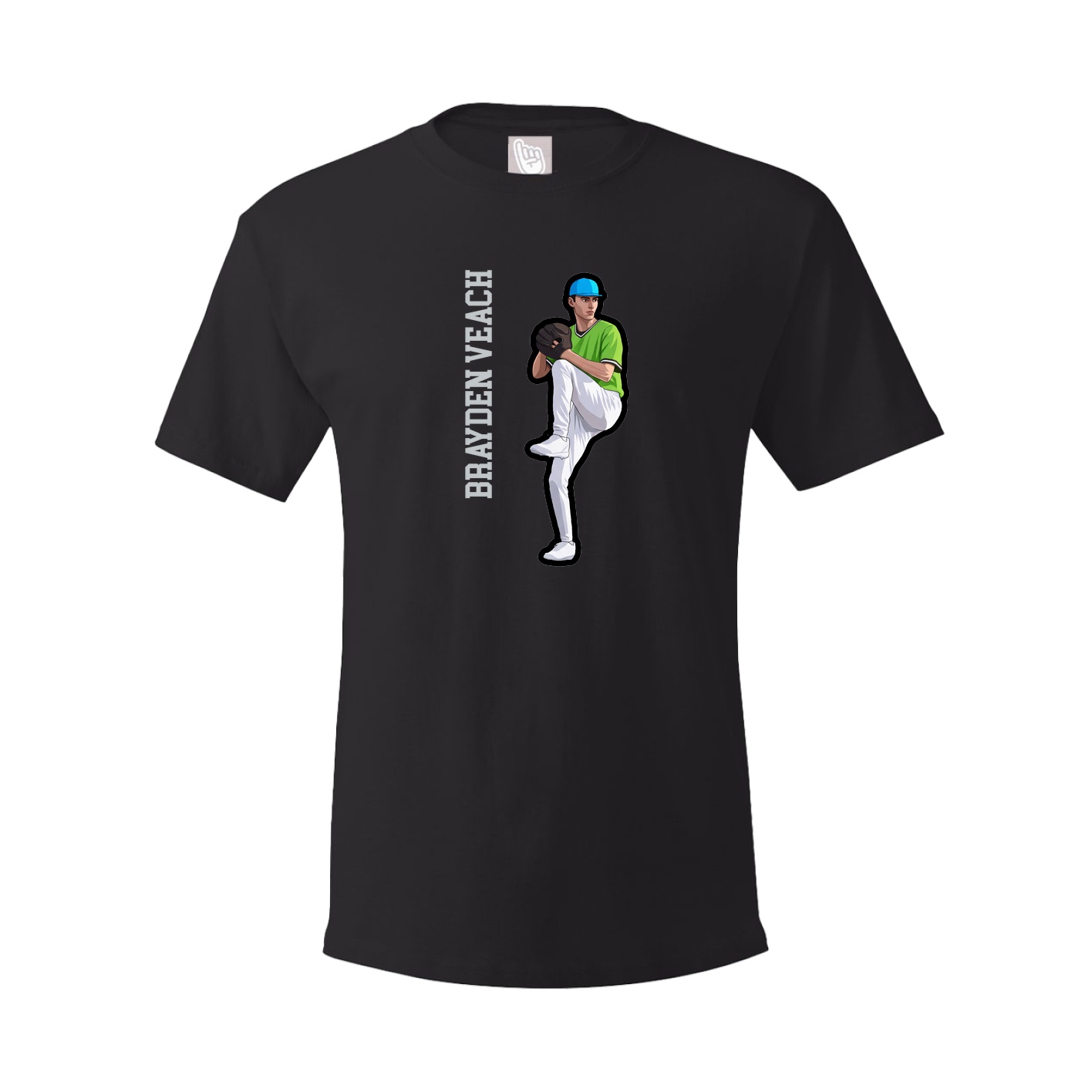 Youth Tee — Name Vertical in Black