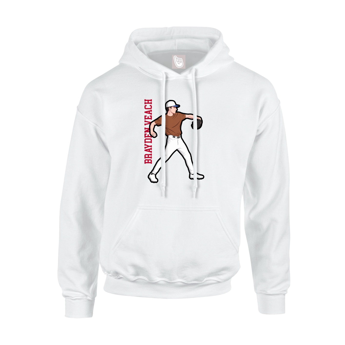 Hoodie — Name Vertical in White