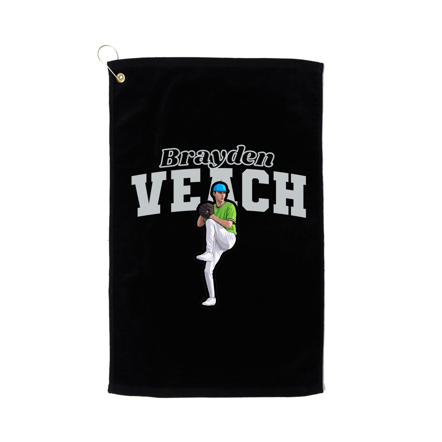 Golf Towel — Name Arch in Black