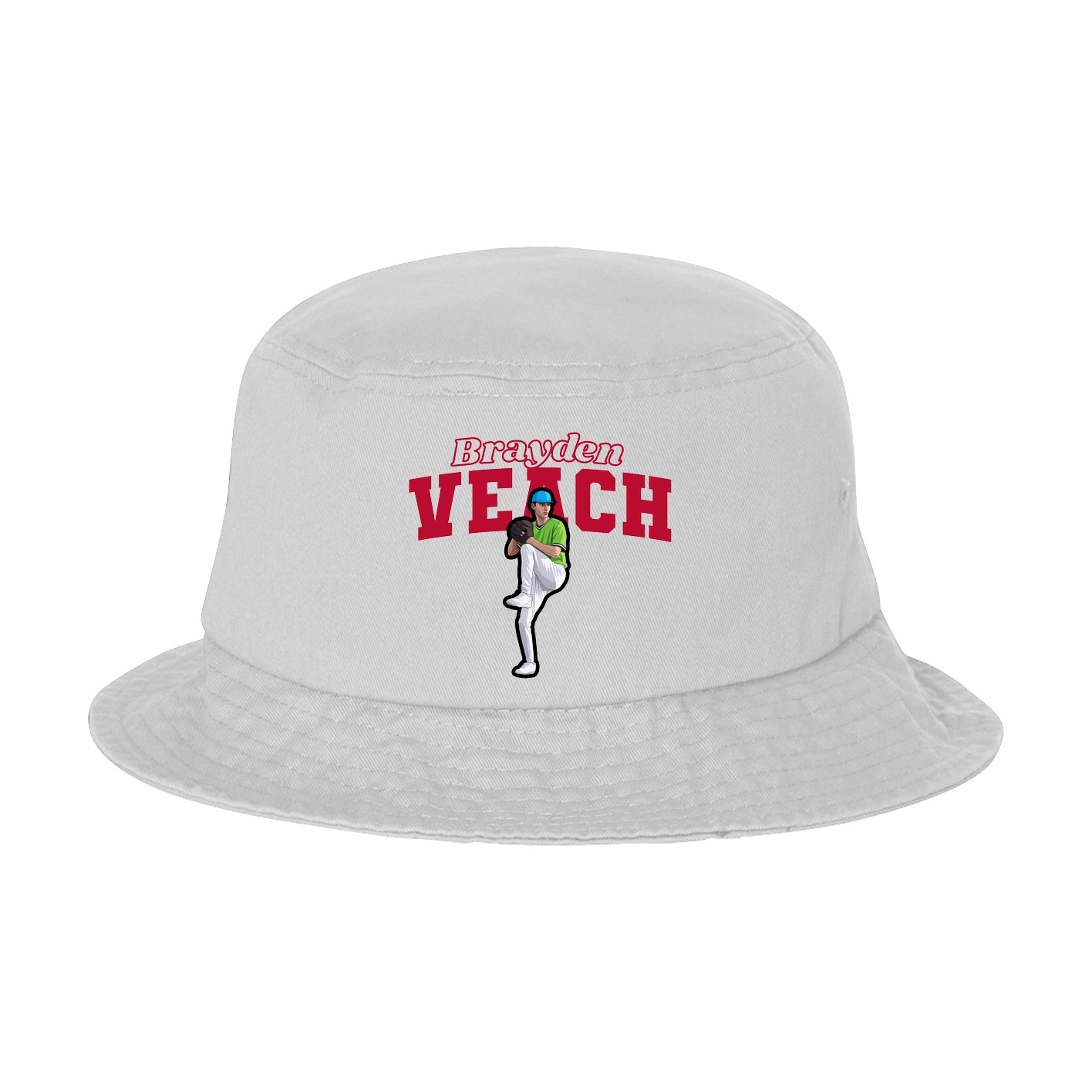 Bucket Cap — Name Arch in White