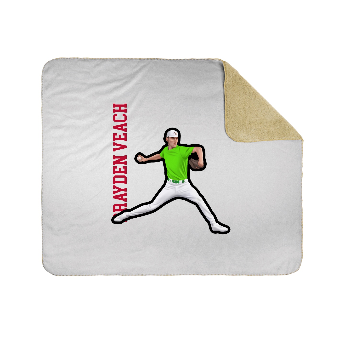 Throw Blanket — Name Vertical in White