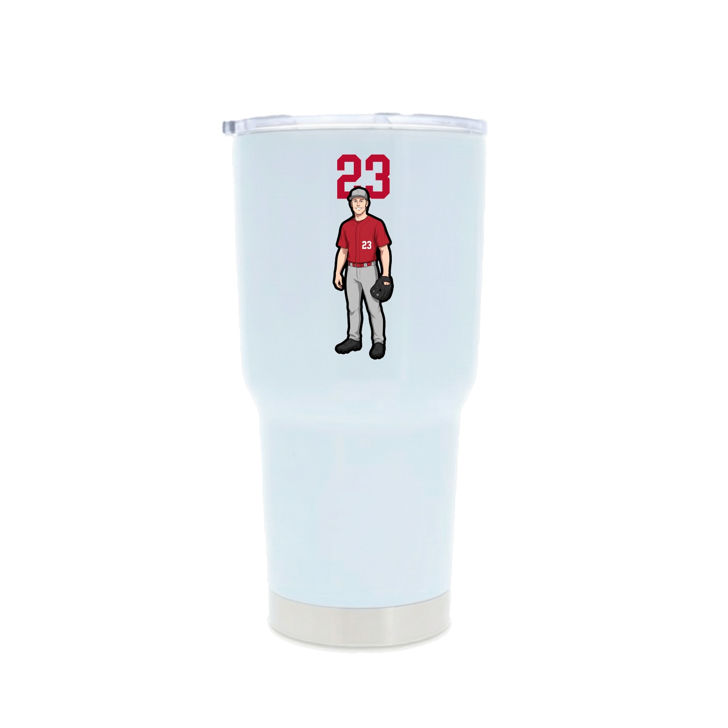 30oz Stainless Steel Tumbler — Number Top in White