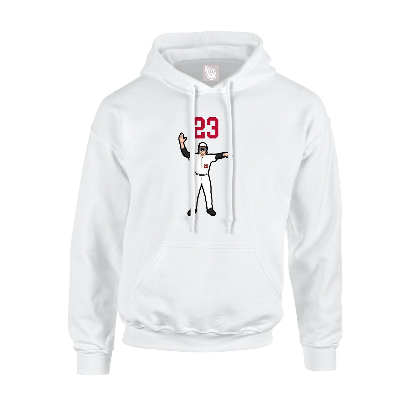 Hoodie — Number Top in White