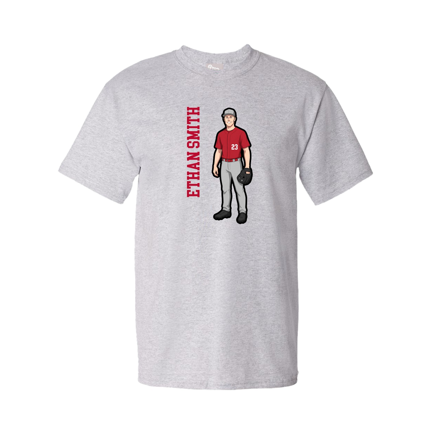 Tee — Name Vertical in Grey