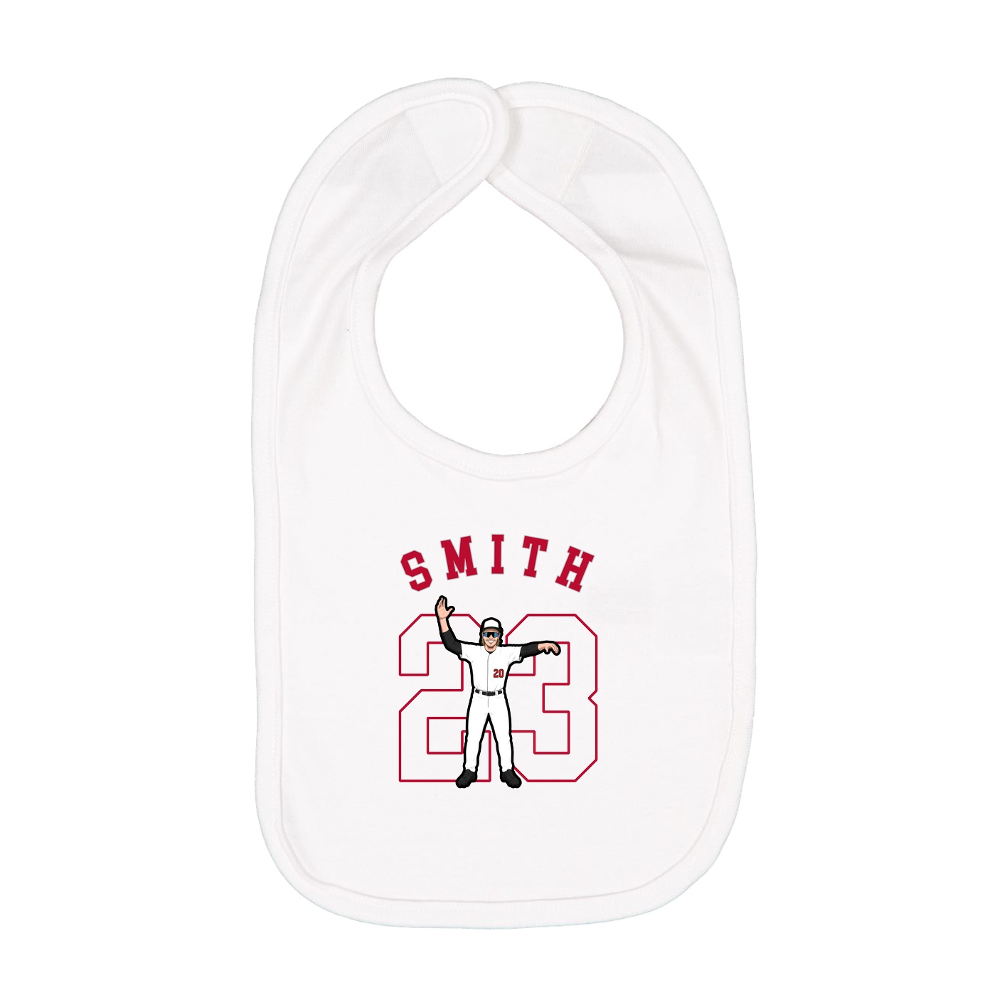 Infant Bib — Shirsey Arch in White