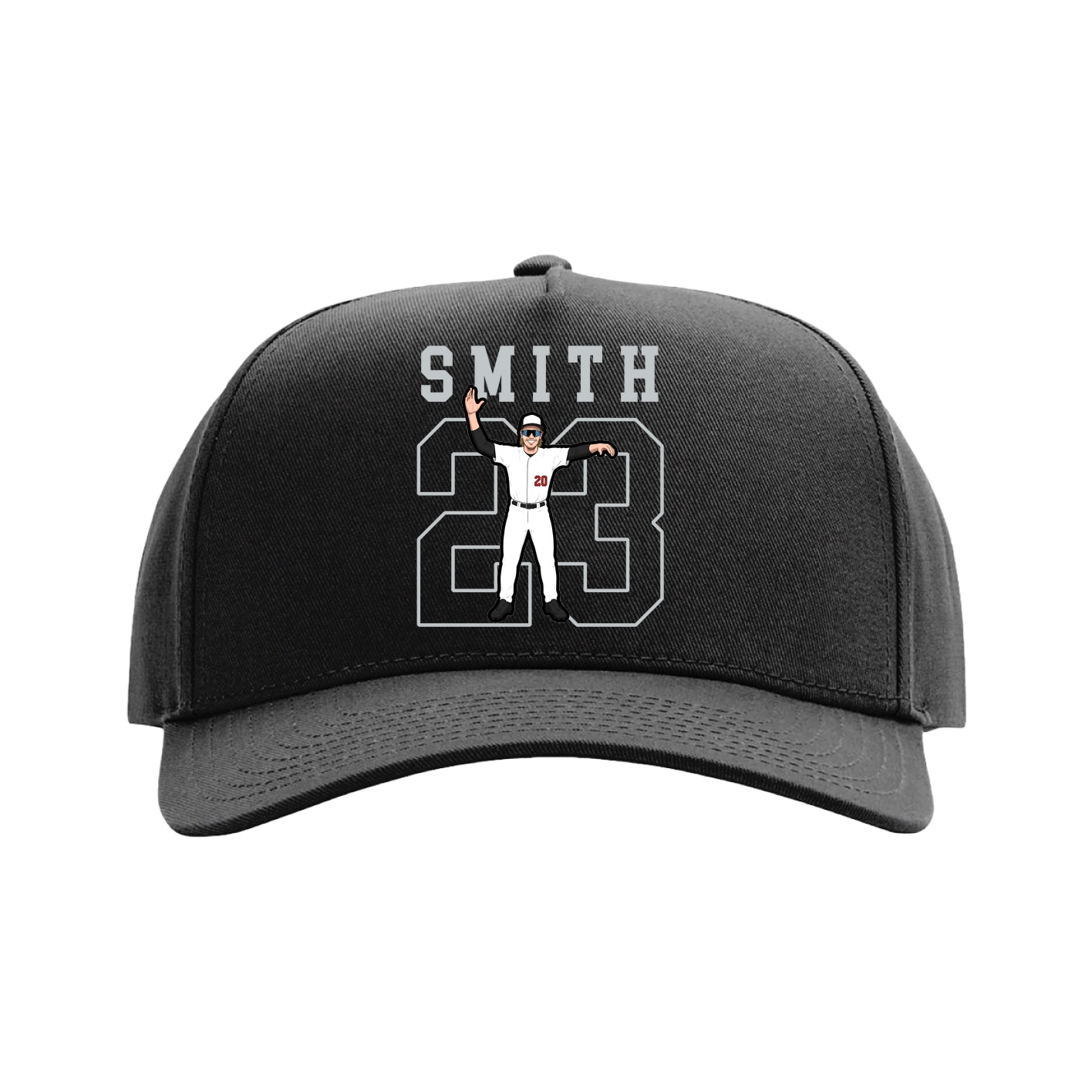Full Fabric Five-Panel Champ Cap — Shirsey in Black