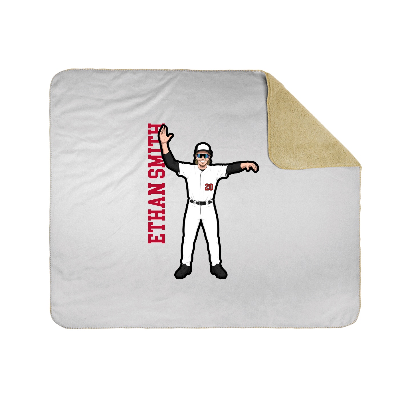 Throw Blanket — Name Vertical in White
