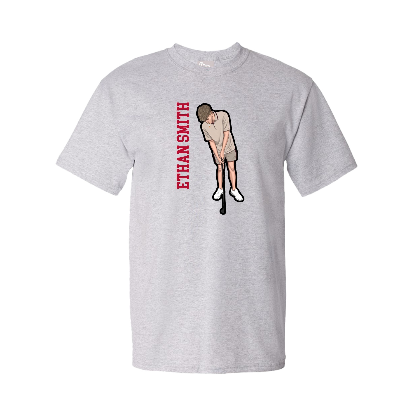 Tee — Name Vertical in Grey