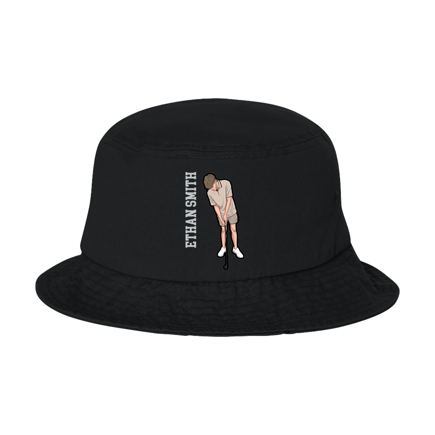 Bucket Cap — Name Vertical in Black