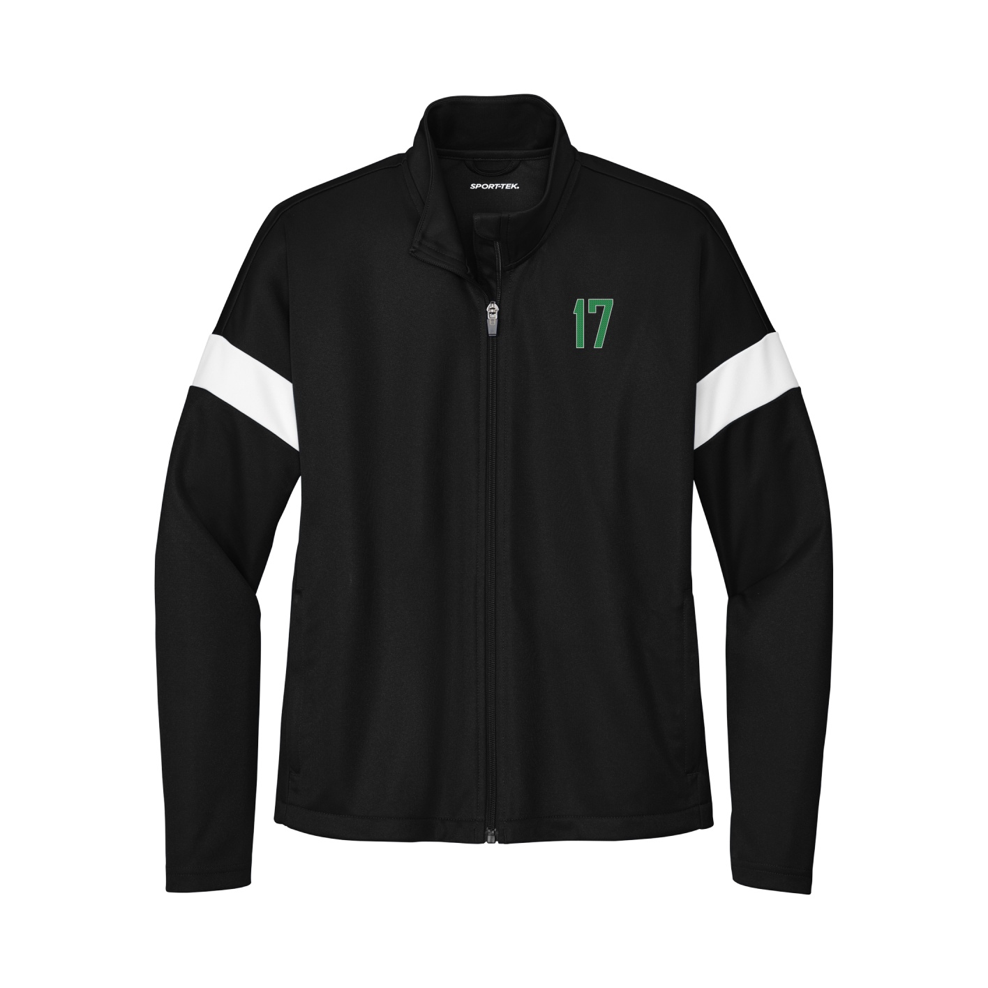 Womens Team Travel Full-Zip Jacket — Front Shirsy in Black/White