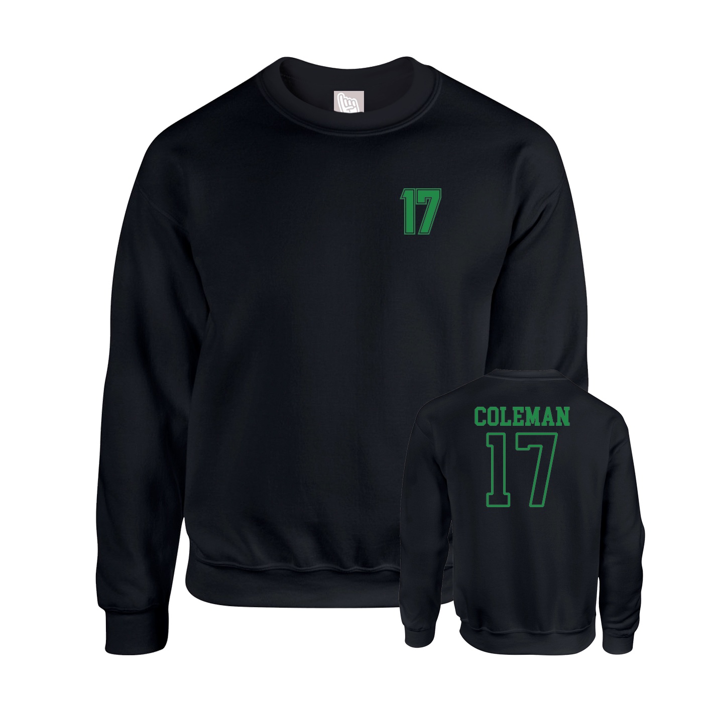 Fleece Crew — Chest Back in Black