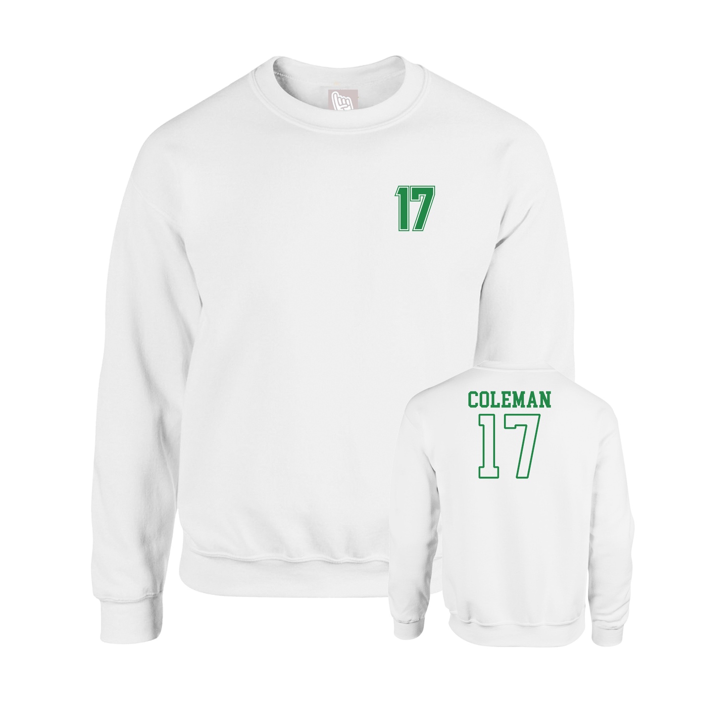 Fleece Crew — Chest Back in White
