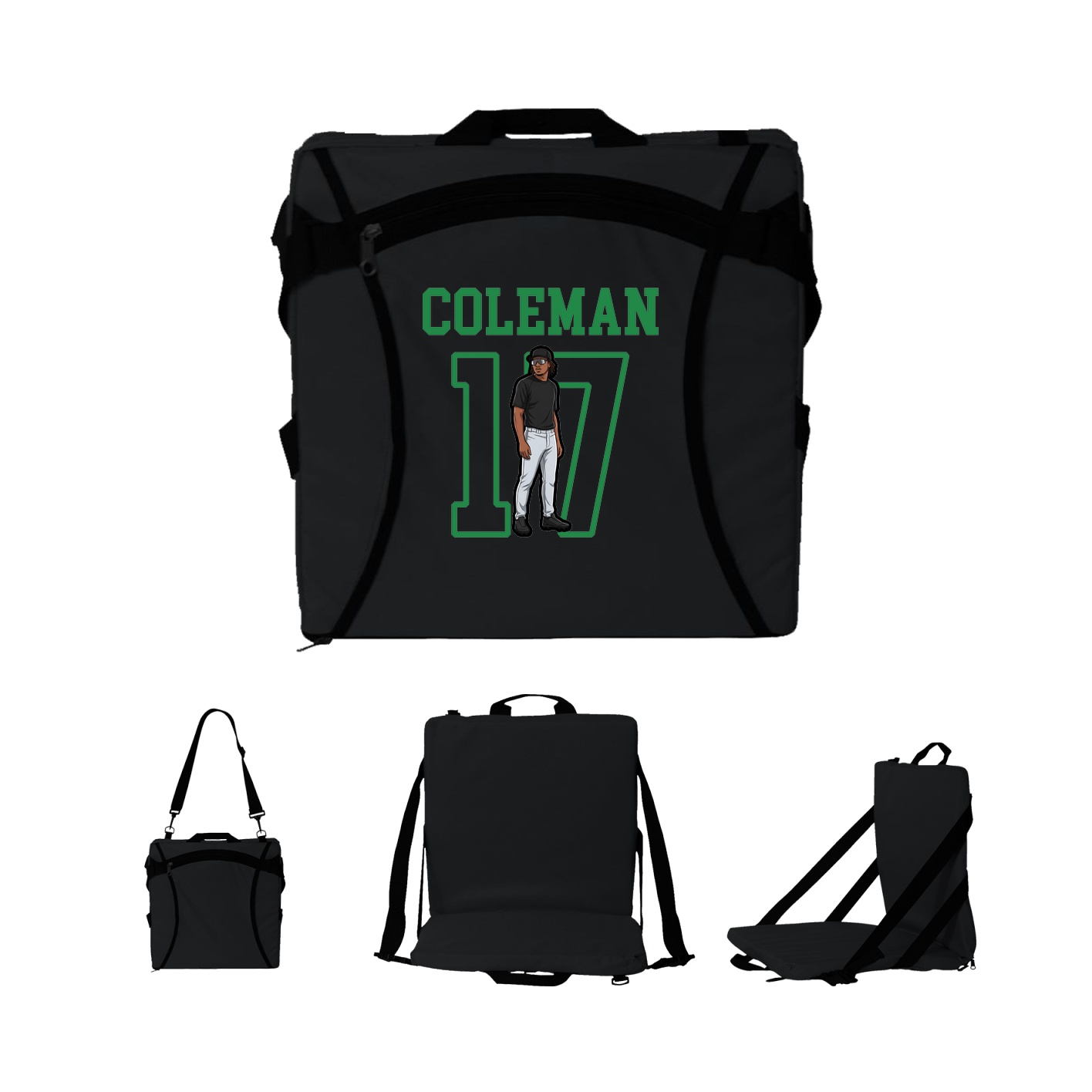 Folding Stadium Seat — Shirsey in Black