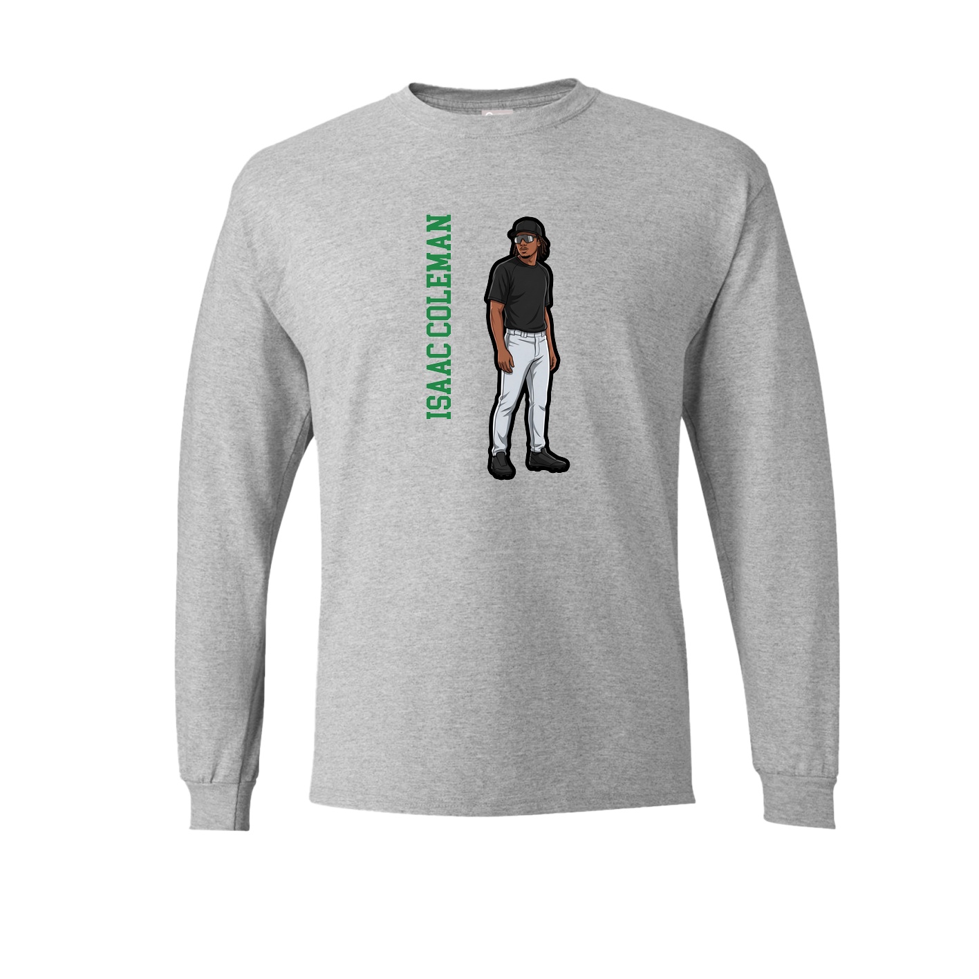 Long Sleeve Tee — Name Vertical in Grey