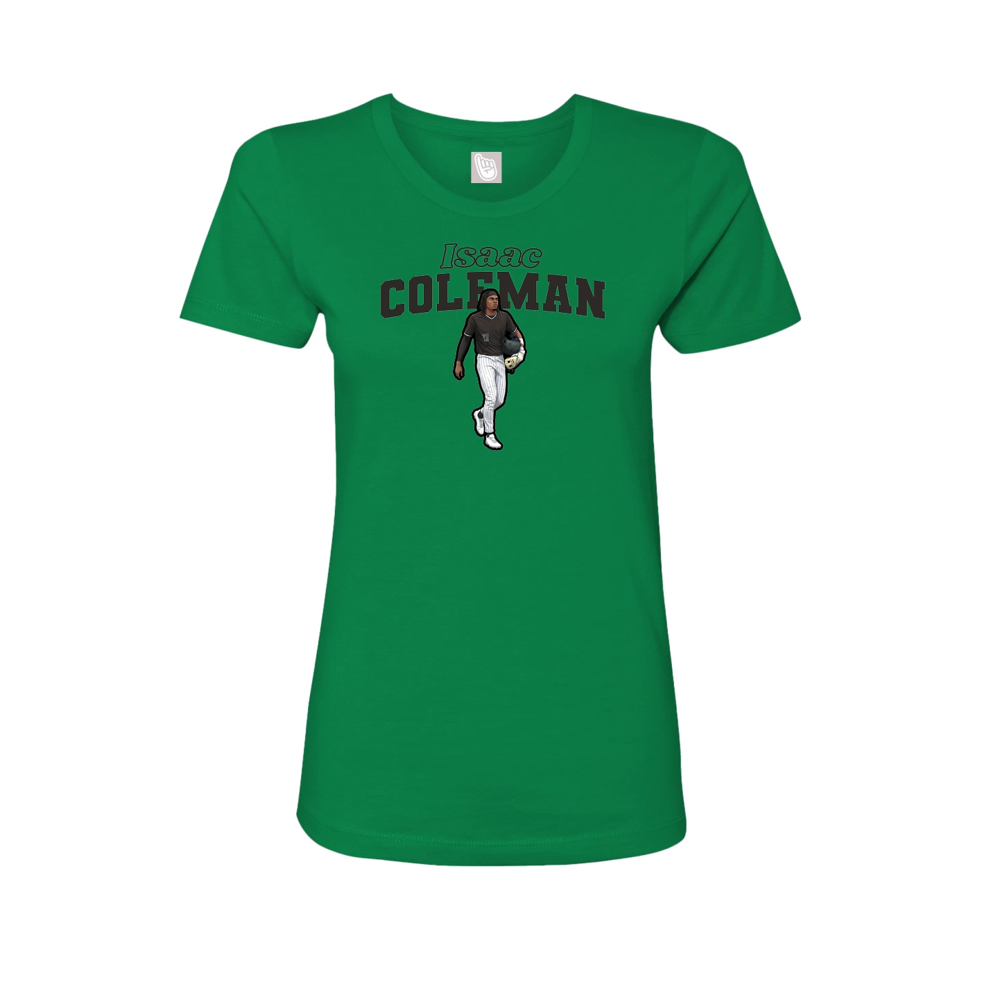 Fitted Women's Tee — Name Arch in Green