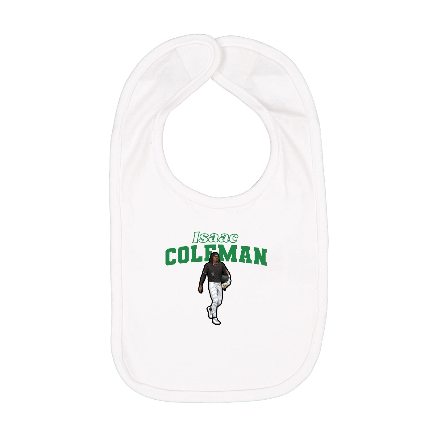 Infant Bib — Name Arch in White