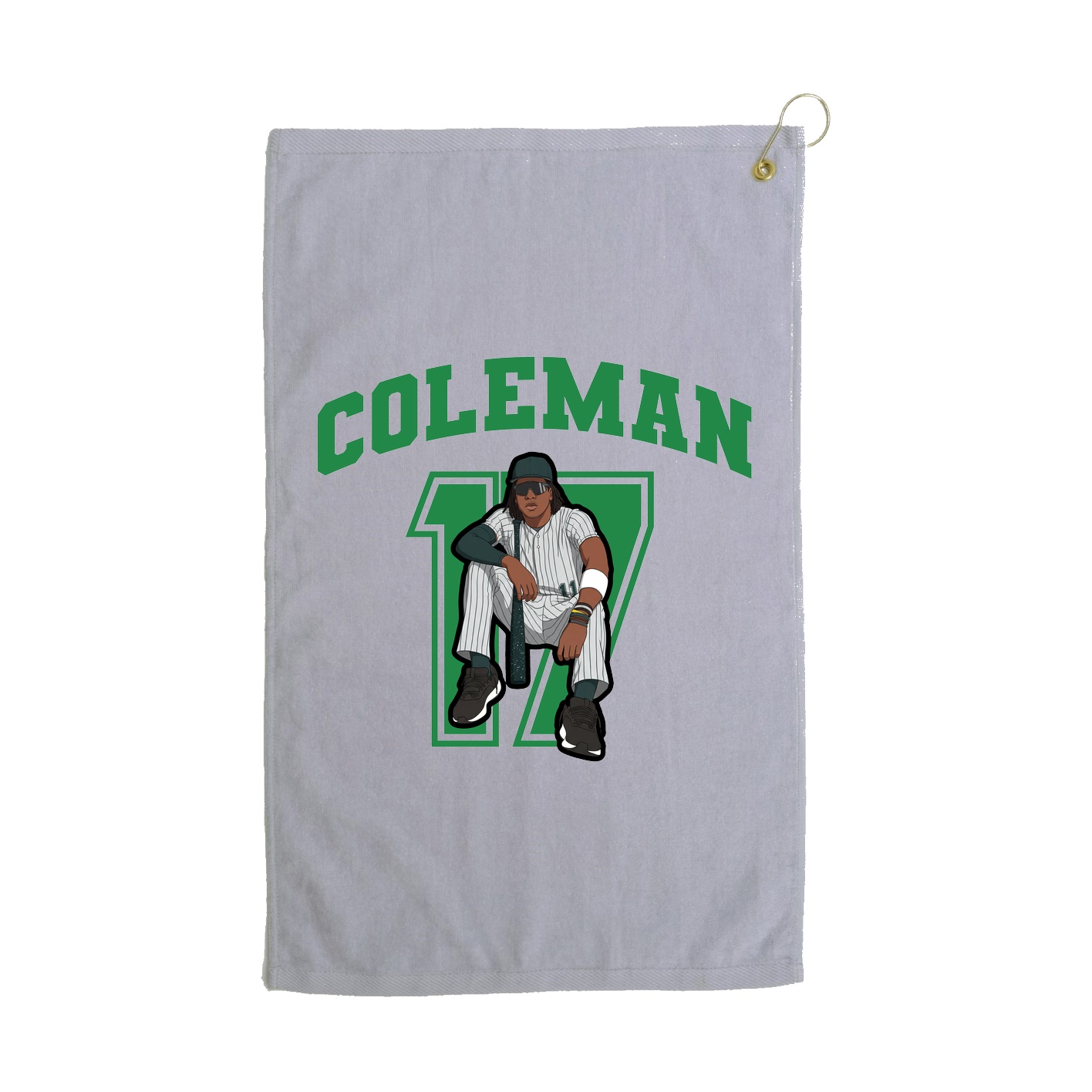 Golf Towel — Number in Grey