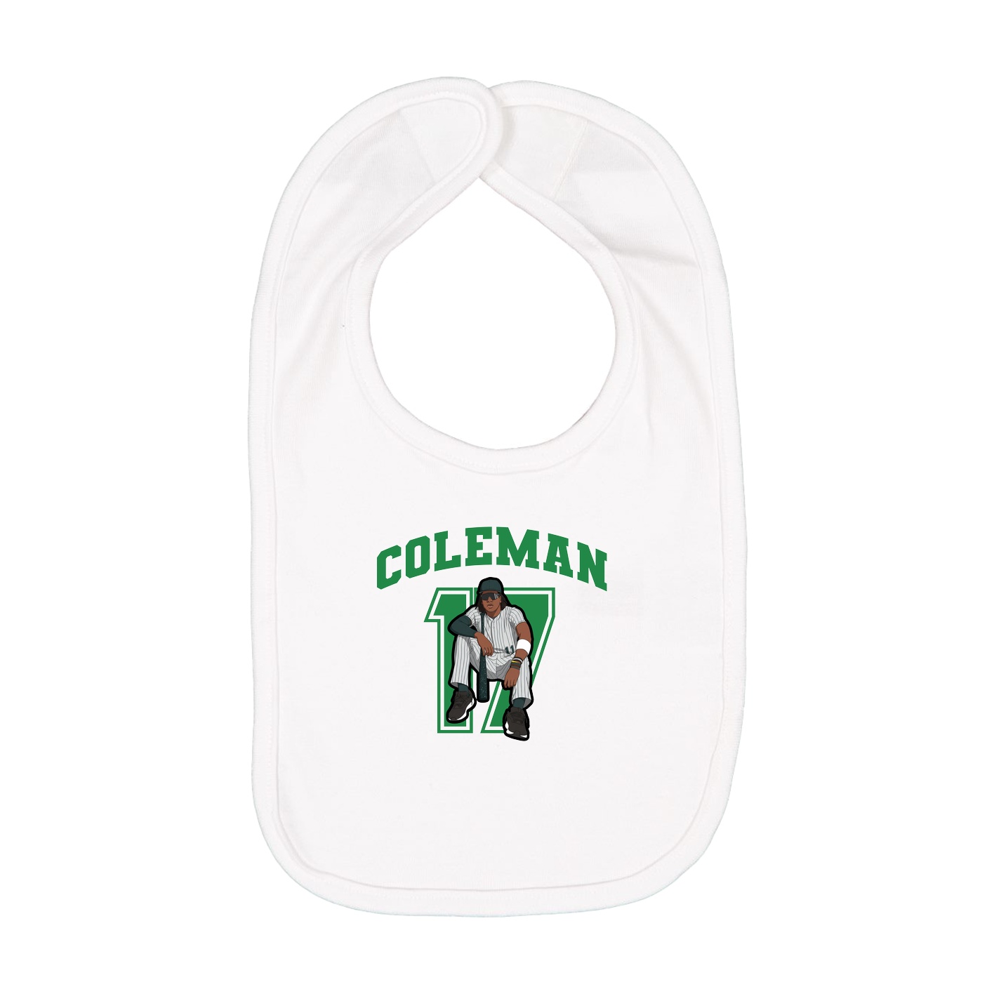 Infant Bib — Number in White