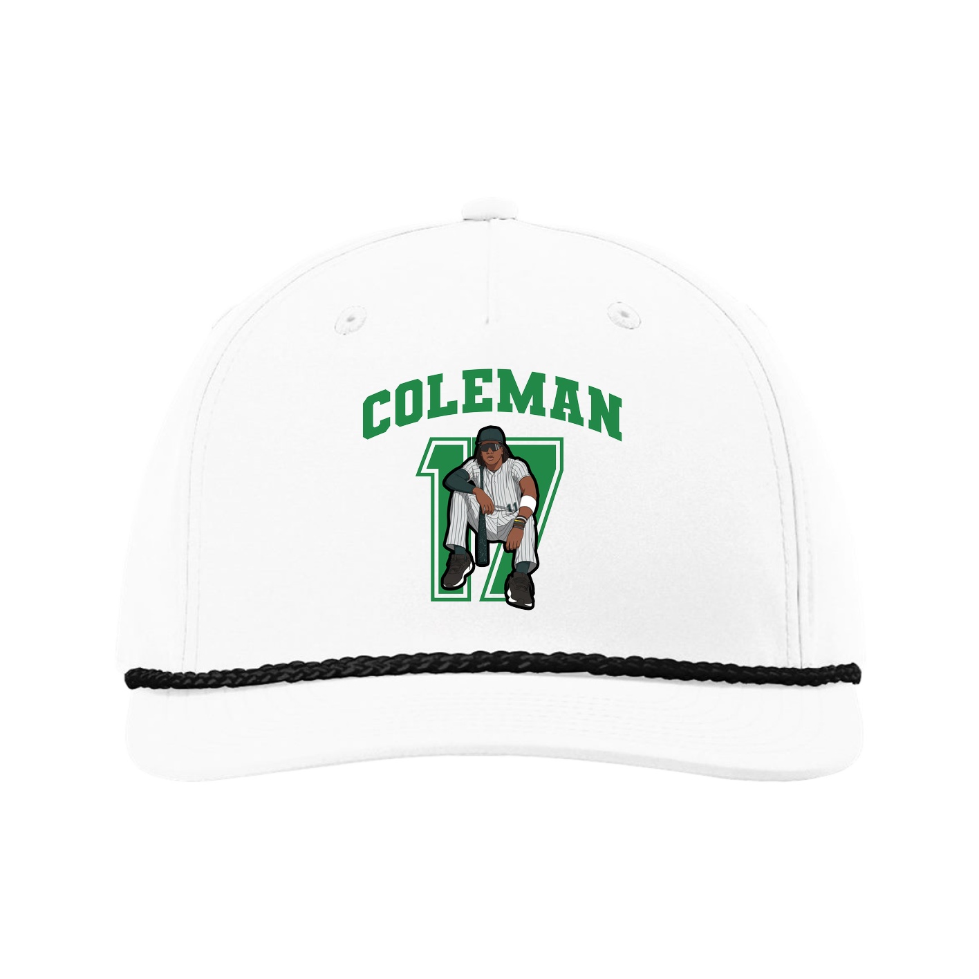 Five-Panel Classic Rope Cap — Number in White