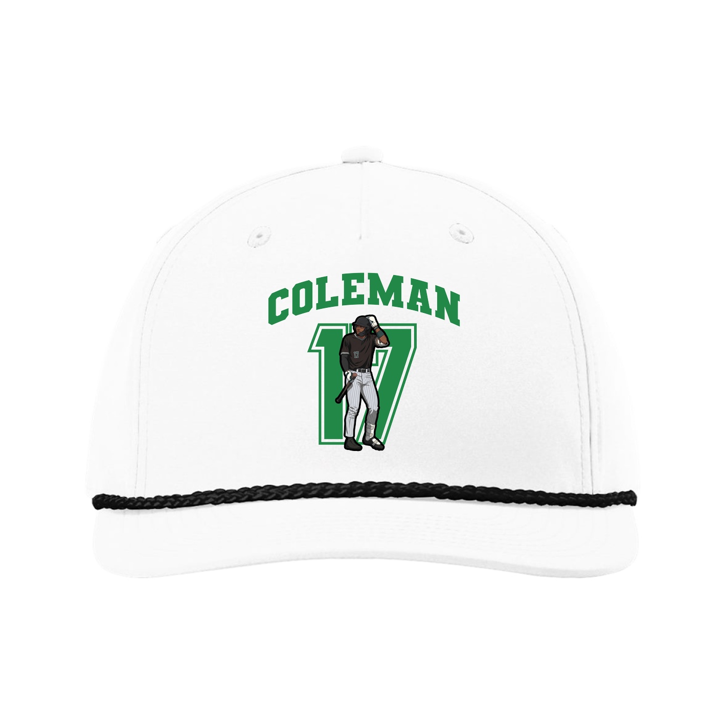 Five-Panel Classic Rope Cap — Number in White