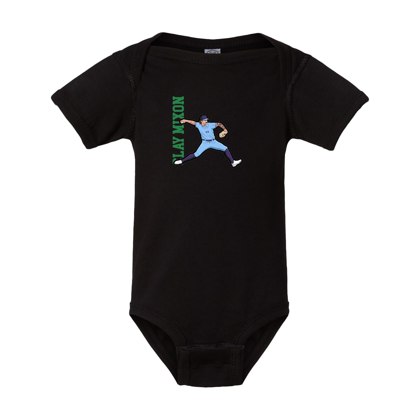 Baby Onesie — Name Vertical in Black